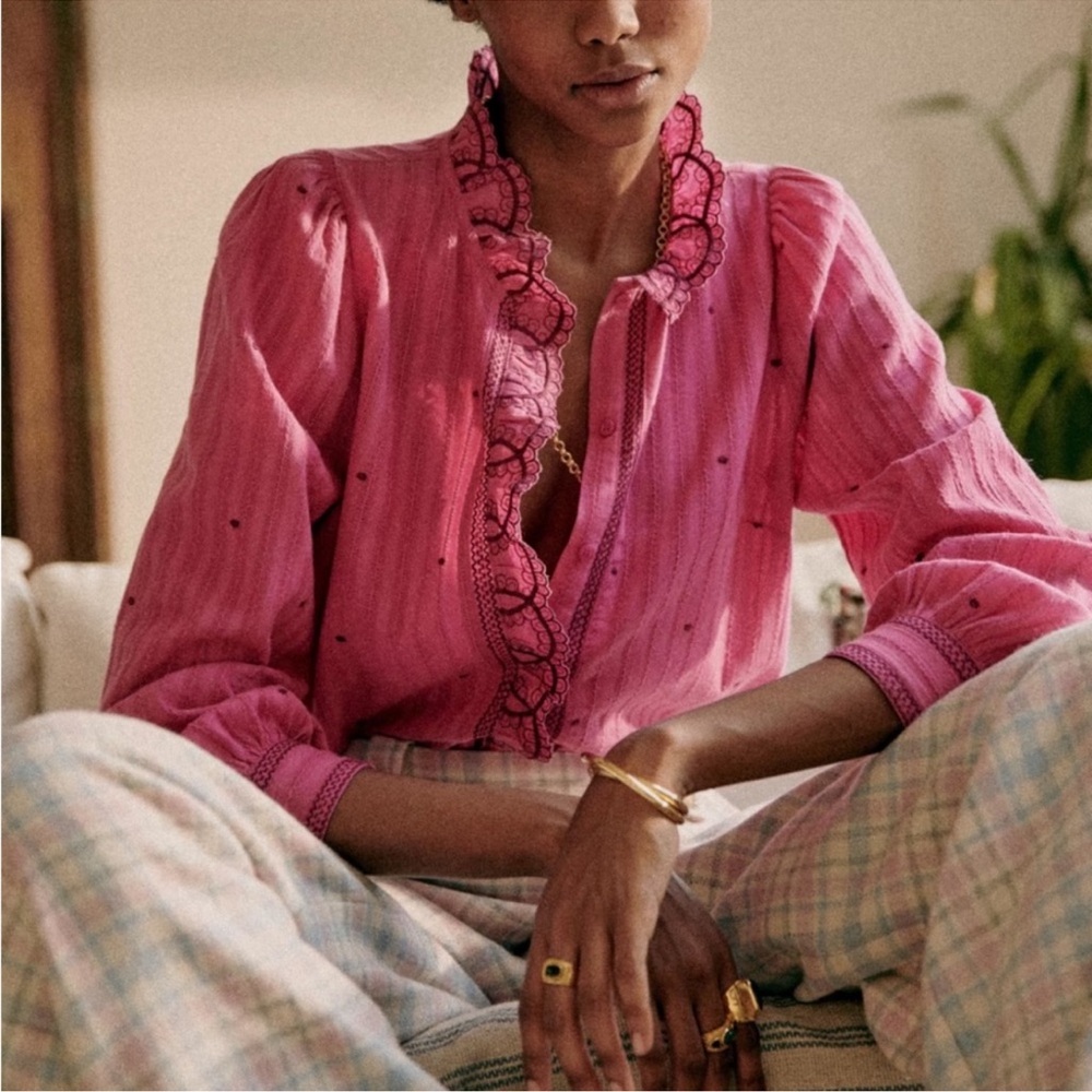 Sezane Pink Button Down Shirt